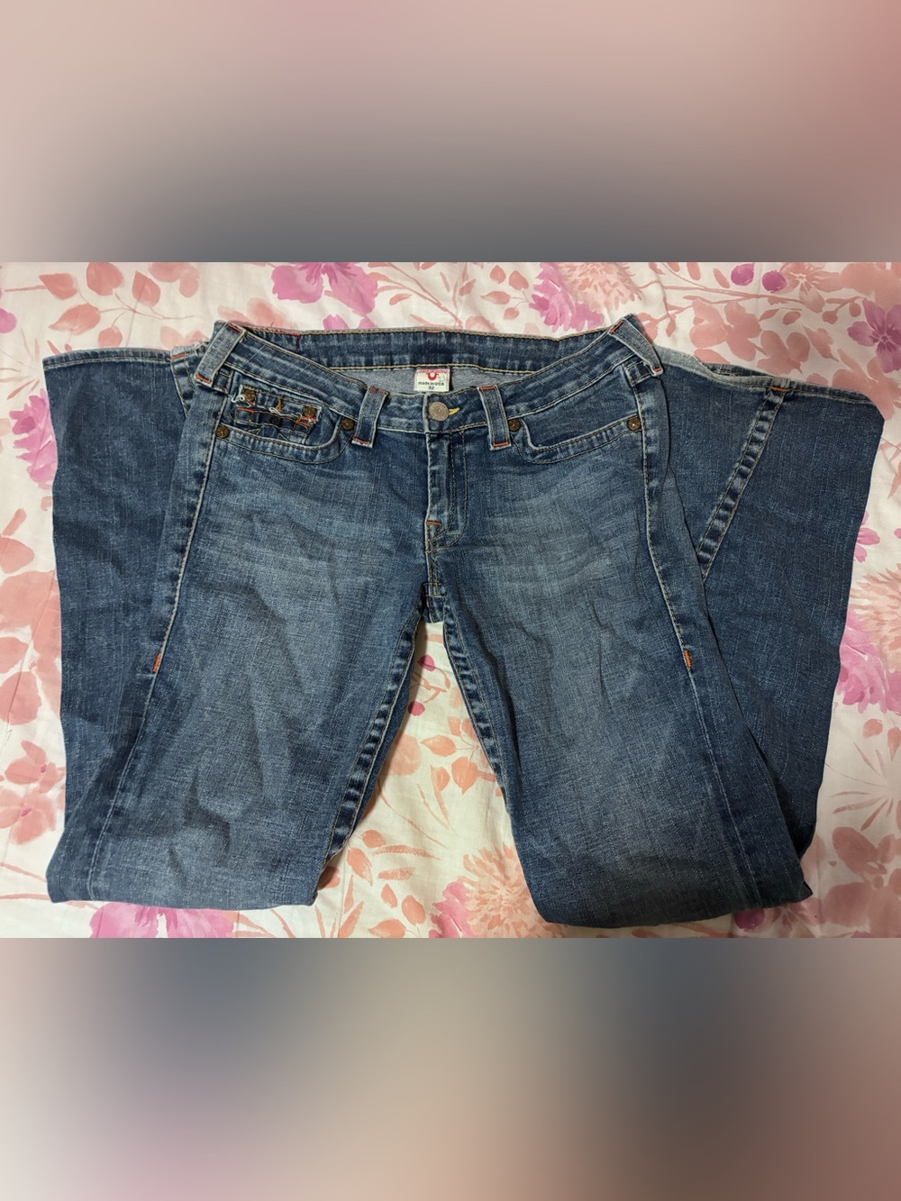 True Religion Low Rise Flared Women's Dark Blue Denim Jeans - Size 32